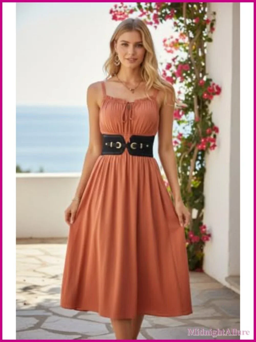 Women Wide Corset Belt Elastic Stretchy Waspie Waist Belt with Buckle